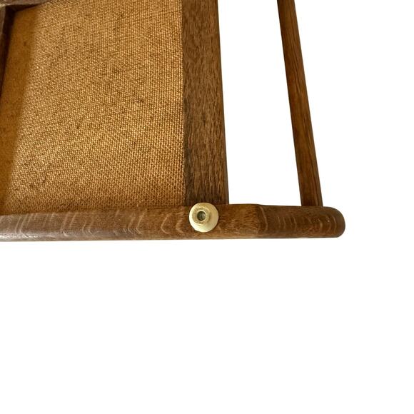 Antique vintage wood serving tray with handles handcrafted 13.5" ceramic tile - Picture 7 of 13